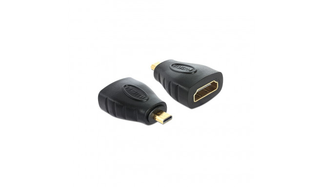 Üleminek Micro HDMI (M) - HDMI (F), must, kullatud kontaktid