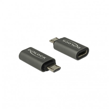 Delock Adapter USB 2.0 Micro-B male to USB Type-C™ 2.0 female anthracite