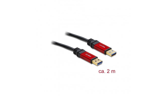 USB 3.0 kaabel A - A 2.0m, kullatud metall kestaga, premium
