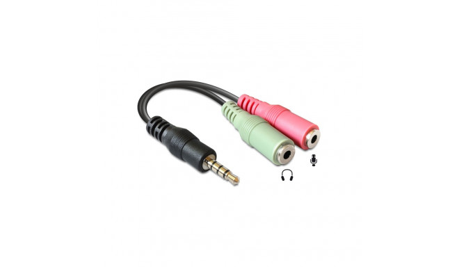 Adapter audio 3.5mm (M) 4pin - 2x3.5mm 3pin (F) 0.12m, must