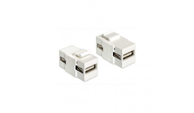 Keystone moodul: USB 2.0 A F / F, valge