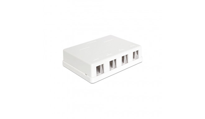 Seinakarp 4-le RJ45 keyston moodulile ,valge