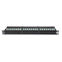 19´´ Patch Panel, 48xRJ45, unshielded, Cat6, 1U, black