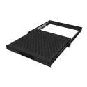 Adjustable shelf 19´´,1U, 650mm, 4-point mounting RAL 7021 black