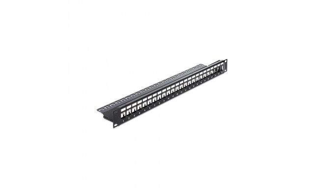 19″ Keystone Patch Panel 24 Port black