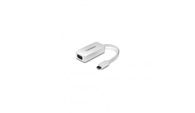 Konverter USB-C (M) - VGA (F) 1920x1200@60Hz, kaabel 0.14m, valge