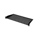 Fixed shelf 19´´, 2U, 300mm, mounting at front RAL 7021 black