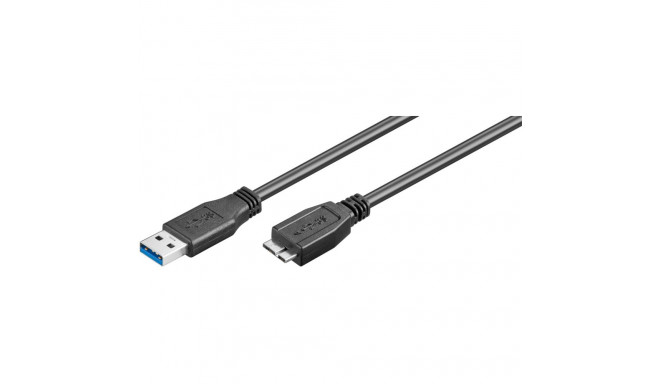 USB 3.0 kaabel A - Micro B 1.0m, must