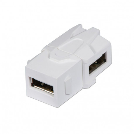 Keystone moodul: USB A (F) - (F) 90kraadise nurgaga, valge