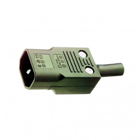 IEC straight plug C14 10A 250Vac black