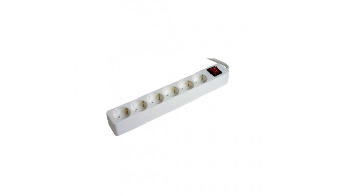 Extension cord 5,0m 6 sockets+switch, white