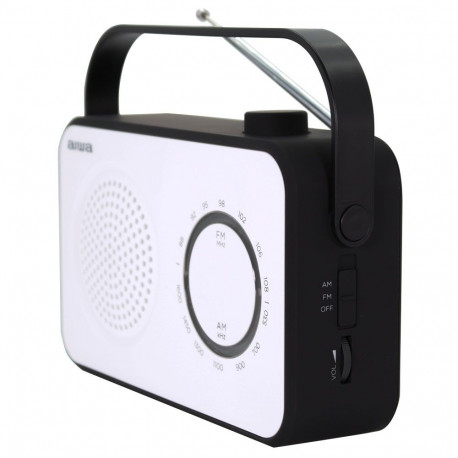 Portable Radio FM/AM with 3.5mm Jack, White