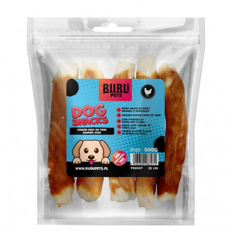Bubu Pets chicken meat on thick rawhide stick 20cm 500g