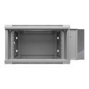 NETRACK 019-060-66-021 Netrack wall/hanging cabinet 19,6U/600 mm,glass door,grey,remov. side pan.