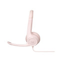 LOGITECH H390 Headset on-ear wired USB-A rose