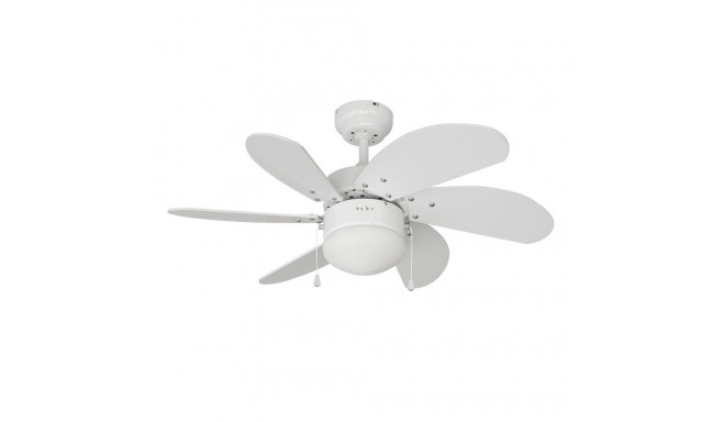 Ceiling Fan with Light EDM 33985 Aral White 50 W
