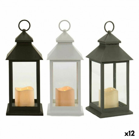 LED-latern Gift Decor B2269 PALET B2269 PALET Valge Must Kristall Plastmass 13,5 x 34,5 x 13,5 cm (1