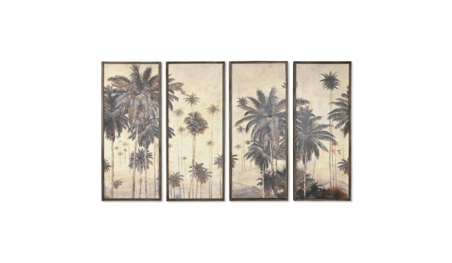 4 maali komplekt DKD Home Decor Palmid Koloniaalne 200 x 4 x 120 cm