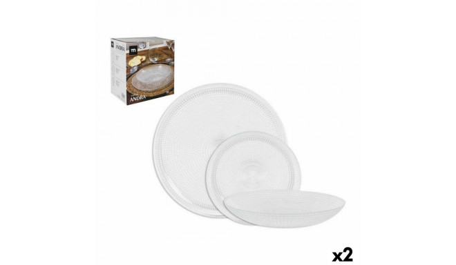 Tableware La Mediterránea Andra Transparent 18 Pieces (2 Units)