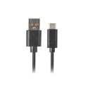 USB A - USB C Kaabel Lanberg CA-USBO-20CU-0010-BK 1 m Must