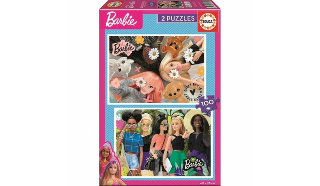 2 Pužļu Komplekts Barbie 100 Daudzums