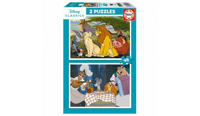 2-Puzzle Set Disney Lion King and Lady and the Tramp 48 Pieces