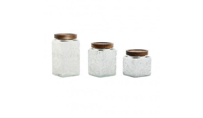 3 Tubs Home ESPRIT Natural Crystal Acacia 500 ml 750 ml 1 L 9,5 x 9,5 x 17,5 cm