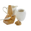 Piena un cukura trauks DKD Home Decor Balts Dabisks Bambuss Porcelāns 19,5 x 9 x 17 cm