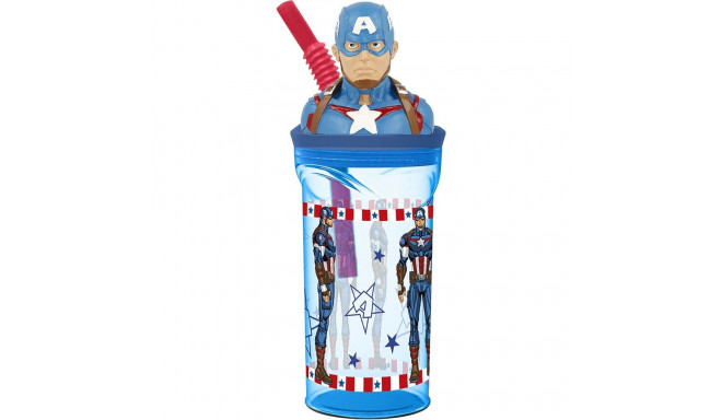 Cup with Straw Capitán América CZ11331 360 ml 3D