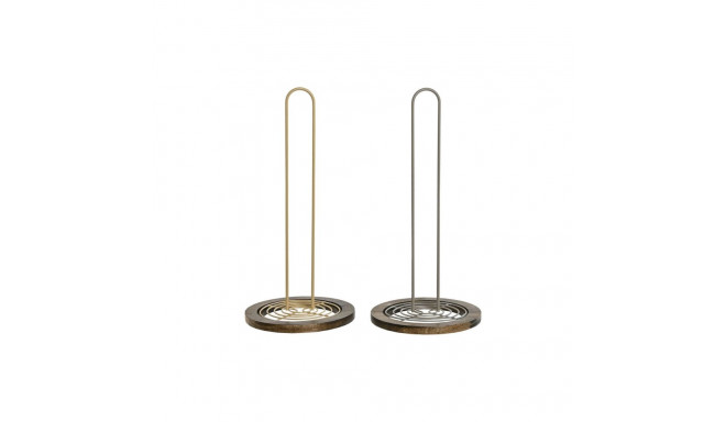 Köögipaberi hoidja Home ESPRIT Beež Hall Tumepruun Metall Kummipuu 15 x 15 x 31 cm (2 Ühikut)