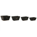 Uzglabāšanas kastes Home ESPRIT Melns Egles koksne 34 x 26 x 18 cm 4 Daudzums