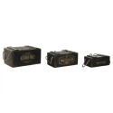 Uzglabāšanas kastes Home ESPRIT Melns Egles koksne 38 x 24 x 20 cm 3 Daudzums