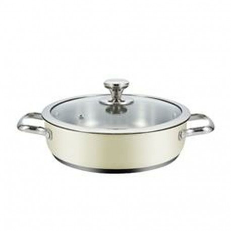 Casserole with lid Haeger PA-24L.009A Beige Ø 24 cm
