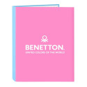 Rõngaskiirköitja Benetton Spring Roosa Taevasinine A4 26.5 x 33 x 4 cm