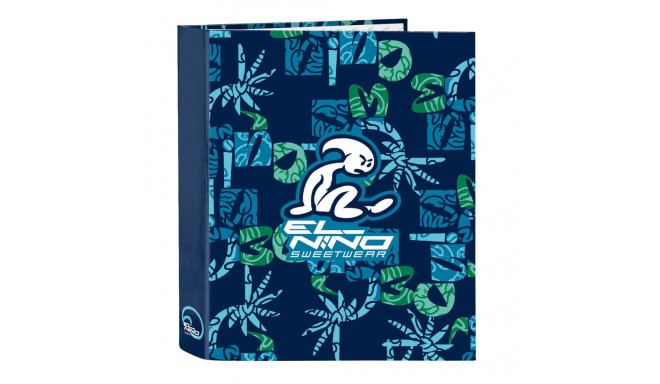 Ring binder El Niño Glassy Navy Blue A4 27 x 33 x 6 cm