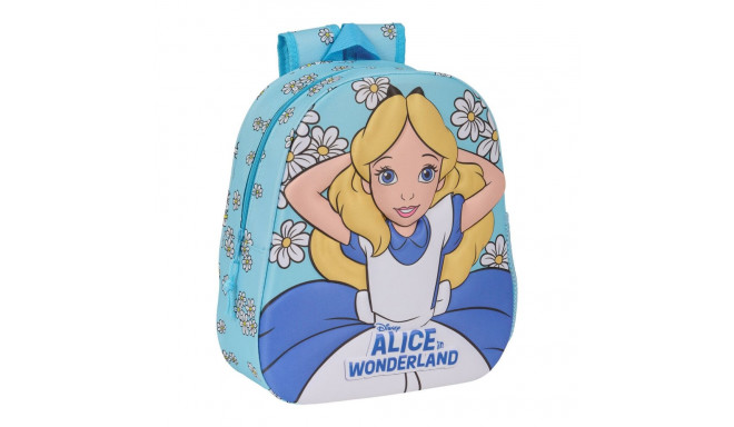 3D-Laste seljakott Clásicos Disney Alice in Wonderland Taevasinine 27 x 33 x 10 cm