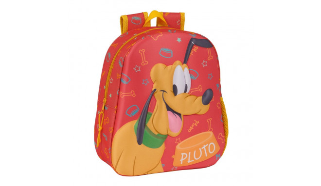 3D Bērnu soma Clásicos Disney Pluto Oranžs 27 x 33 x 10 cm