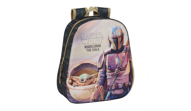 3D-Laste seljakott The Mandalorian Must Beež 27 x 33 x 10 cm