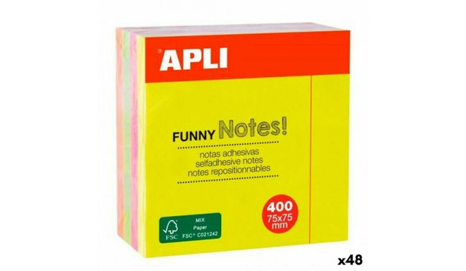 Sticky Notes Apli Funny Multicolour 75 x 75 mm (48 Units)