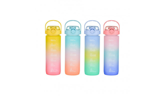 Bottle with Lid and Straw Bewinner Multicolour 600 ml