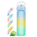 Bottle with Lid and Straw Bewinner Multicolour 600 ml