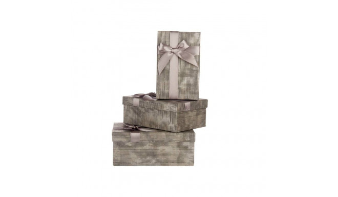 Set of decorative boxes Pincello 137 Anthracite Cardboard Stripes Lasso 3 Pieces