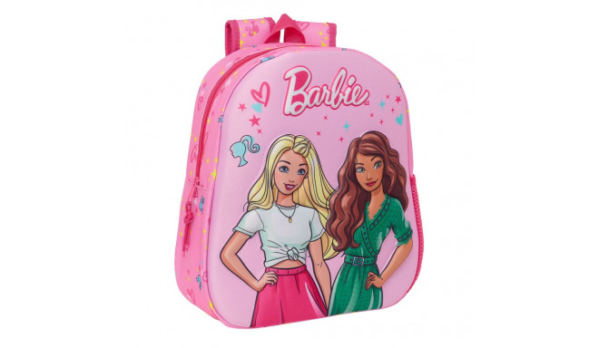 3D School Bag Barbie Pink Fuchsia 27 x 33 x 10 cm