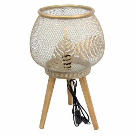Laualamp DKD Home Decor Kuldne Metall Puit (33 x 33 x 51 cm)