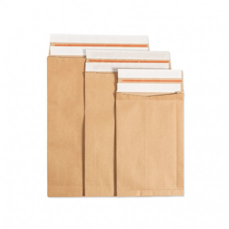 Postikott 380x480x50mm topeltlõõtsaga, pruun, 2xkontaktriba ja avamisriba