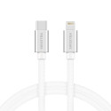Swissten Textile Universal Quick Charge 3.1 USB-C to Lightning Data and Charging Cable 1.2m Silver