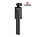 Swissten Wired Selfie Stick 81cm with built-in button in tripod Black
