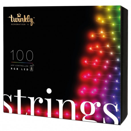 Twinkly LED jõulupuu tuled mitmevärvilise kaabli jaoks - RGB 100 tk (TWS100STP-BEU)