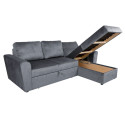 Corner sofa bed INGMAR bluish grey