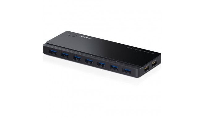 TP-LINK 7-Port-USB-3.0-Hub with 2 Ladeports (UH720), USB-Hub black, incl. Netzadapter